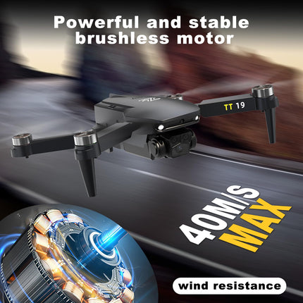 TTROARDS drons ar kameru 1080P bezsuku motora drons 180° šķēršļu novēršanai, mini droni iesācējiem, salokāms RC kvadrokopters, vēja pretestības līmenis 4, drons pieaugušajiem TT19