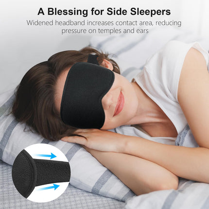 Gritin 3D miega maska ​​sānu gulētājiem, uzlabota elpojoša miega maska ​​ar regulējamu elastīgo siksnu, gaismas bloķēšana, ērta un ergonomiska acu maska ​​vīriešiem un sievietēm, 2 ausu aizbāžņu pāri