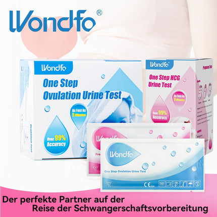 Wondfo 20 grūtniecības testi 50 ovulācijas testi 10 mSV/ml HCG ātrās teststrēmeles Ovulācijas tests LH auglības tests sievietēm