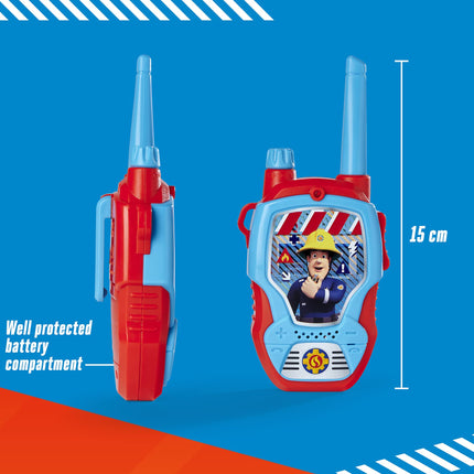Dickie Toys – Ugunsdzēsēja Sema rācijas – 2 rācijas, īpaši paredzētas bērniem no 4 gadu vecuma, darbības rādiuss līdz 100 m, rotaļu rācijas, sarkanas