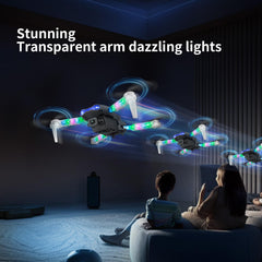 OBEST drons ar 1080P kameru un LED gaismām bērniem un pieaugušajiem, salokāms kvadrokopters ar WiFi pārraidi, vienas atslēgas pacelšanās/nosēšanās, 3D pagriezieni, 2 baterijas, drona rotaļlietu dāvanas zēniem un meitenēm