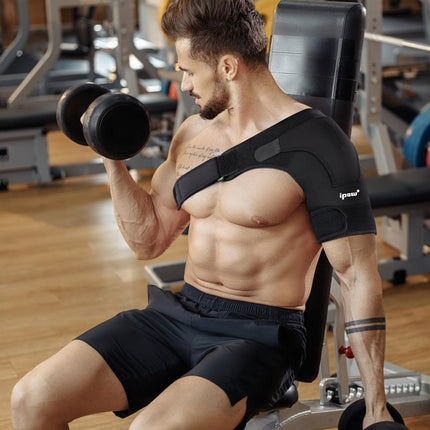 ipow regulējams plecu atbalsts neoprēna plecu lencītes siksna plecu aizsargs sporta traumu gadījumā plecu sāpju mazināšanai unisex der kreisajam vai labajam plecam, izmērs M