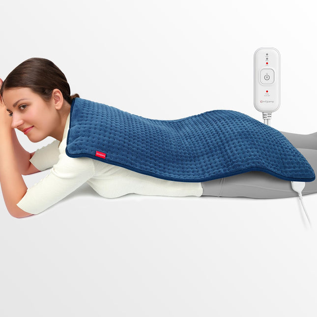 Comfytemp XXL liels sildīšanas paliktnis 83x43cm, īpaši mīksts sildīšanas paliktnis ar automātisku izslēgšanu, vecumam draudzīga sildīšanas sega ar drošības sistēmu mugurai, pleciem, kaklam, vēderam, kājām, ceļgaliem, mazgājams veļas mašīnā
