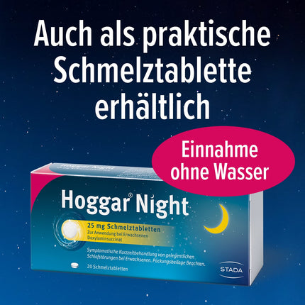 Hoggar Night – Miega zāles, kas palīdz aizmigt un akūtu miega traucējumu gadījumā – Labi panesamas, mierīgam miegam – 3 x 20 tabletes