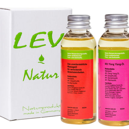 Lev-Natur masāžas eļļas mīlestības eļļas dāvanu komplekts erotiskā eļļa, dabīgs produkts tieši no ražotāja, tikai augstas kvalitātes dabīgās eļļas 2 gab. 50 ml