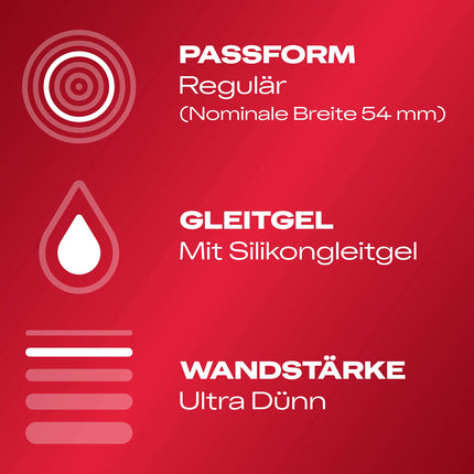 Durex Real Feel Ultra prezervatīvi – īpaši plāni galiņi un lubrikēti ar silikona gēlu – 8 gab. iepakojumā (1 x 8 gab.)