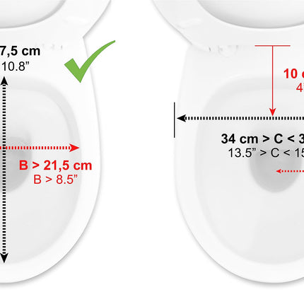 PEPE Mobility - paaugstināts tualetes sēdeklis ar roku balstiem 10 cm, tualetes sēdekļa pacēlājs ar vāku, tualetes sēdekļa stiprinājums pieaugušajiem, balts