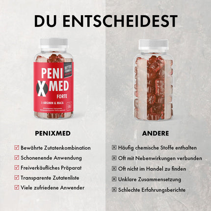 Penixmed gumijas lācīši | Mīlestība, iekāre un kaislība | aktīvam vīrietim | Maxi iepakojums ar 60 želejkonfektēm 3x