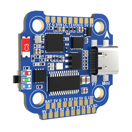 Mini F7 lidojuma kontrolieris 3-6S 20x20mm iebūvēts Bluetooth dronu kaudze atbalsta bezvadu noregulēšanu 2-4 collu FPV dronam