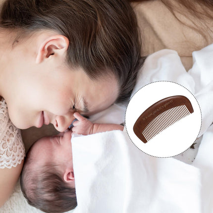 Koka dzemdību ķemme, dzemdību ķemme, sandalkoka dabīgā dzemdību ķemme, dzemdību piederumi, dāvana grūtniecēm ar auduma maisiņu
