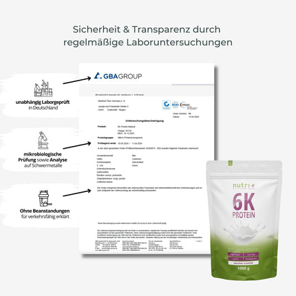 Nutri + Protein Powder Neutral 1 kg - 80% olbaltumvielu - bez cukura + bez taukiem - olbaltumvielu pulveris bez saldinātāja, aromatizētāja - ideāli piemērots cepšanai - 1000 g Dabīgs