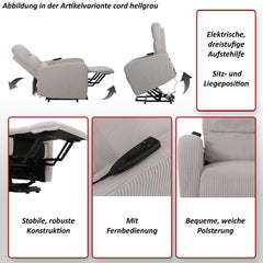 Mendler TV krēsls HWC-K62, atgāžams krēsls, TV krēsls, atgāšanas funkcija, piecelšanās palīgs, metāla audums/tekstila aukla - zila
