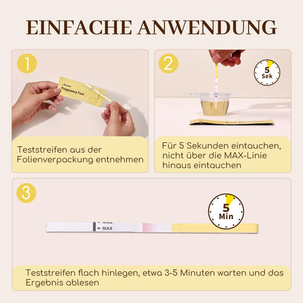 Areta 50 x grūtniecības tests agrīnai lietošanai 10 mSV/ml - jutīgs grūtniecības tests - agrīnas grūtniecības testa strēmeles ar augstu precizitāti | Uzticams īpaši agrīns grūtniecības tests