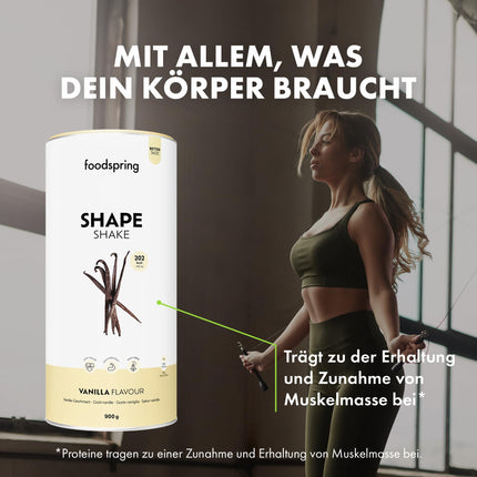 Foodspring Shape Shake, 10 iepakojumi, 10 x 60 g, maltītes aizstājējs svara zaudēšanai*, augsts olbaltumvielu saturs, 24 vitamīni un minerālvielas