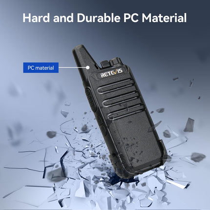 Retevis RT622 Walkie Talkie Mini, PMR446 profesionāls divvirzienu rācijas tālrunis tālsatiksmes sakariem, VOX, uzlādējams automašīnas rācijas tālrunis pieaugušajiem, kempingam (melns, 1 pāris)