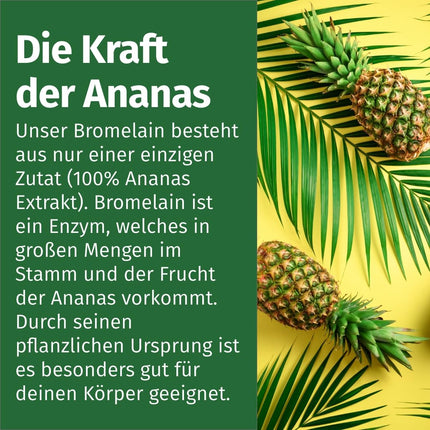 Bromelaīns — augsta deva: 750 mg (7500 FIP) — 150 kapsulas — 5 mēnešu krājumi — zarnās šķīstošās kapsulas — dabīgs ananāsu ekstrakts — Green Naturals®