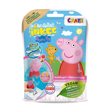 INKEE PĀRSTEIGUMS - Peppa Pig vannas bumbas bērniem ar pārsteiguma Peppa Pig rotaļlietām vannai - vannas piedeva bērniem