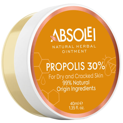 Absolei propolisa ziede, dabīga 30% propolisa ziede niezošai, sausai un saplaisājušai ādai, 40 ml