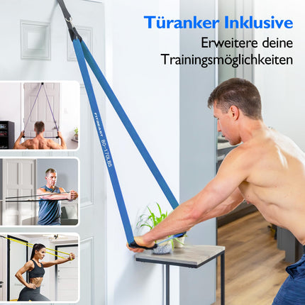 FitBeast pretestības joslu komplekts, 5 līmeņu pievilkšanās lentes spēka treniņiem, CrossFit, Powerlifting, muskuļu veidošanai, mājas treniņiem, mobilitātei, stiepšanās vingrinājumiem (gaismas spektrs 5-170 mārciņas)