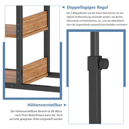 Dripex sānu galdiņš ar riteņiem, klēpjdatora galds, regulējams augstums, rakstāmgalds no koka, dīvāna galdiņš, naktsgaldiņš, kafijas galdiņš, guļamistaba, viesistaba, tumši brūns