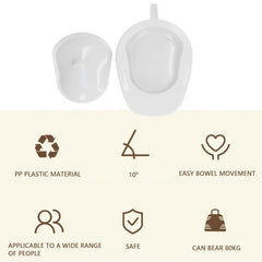 Izturīga, pārnēsājama plastmasas gultas panna, gultas pacientiem ar vāka rokturi grūtniecēm (balta)
