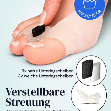 YOGAMEDIC 6 daļu pirkstu atdalītājs, hallux valgus korekcijas komplekts, pirkstu aizsargs - 0% BPA hallux gēla šinas pirksta korekcija, āmura pirksta spilventiņa gredzens - silikona gēla pirkstu atdalītājs sievietēm un vīriešiem, viens izmērs der visiem