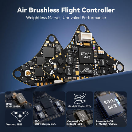 BETAFPV G473 4IN1 Air Brushless lidojuma kontrolieris Viegls 1S AIO FC ar 16MB BlackBox BB51 Bluejay 96K ESC OSD mikroshēmu SPI savienojums Ārējais UART ports 1S FPV Whoop Drone Quad, piemēram, Air65/Air75