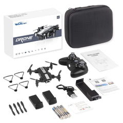 Wipkviey T25 drons ar 1080p kameru, salokāmi mini droni iesācējiem un pieaugušajiem, FPV RC kvadrokopters ar 2 baterijām, WiFi pārraide, bezgalvas režīms, gravitācijas kontrole