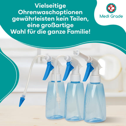 Vidējas klases ausu tīrīšanas līdzeklis - ausu sēra noņēmējs - drošs sūknis ausu sēra noņemšanai 300 ml - videi draudzīgs ausu tīrīšanas komplekts - uzlabo dzirdi