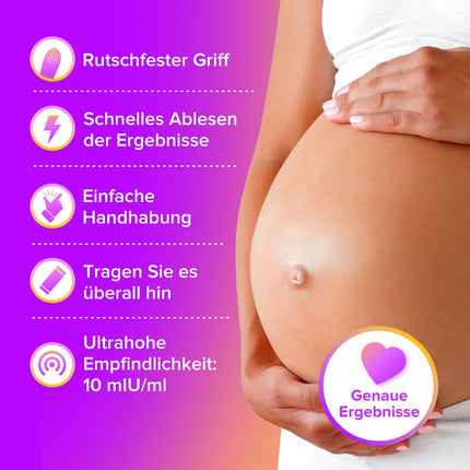Premom 3 x grūtniecības testi agrīnā stadijā - agrīna grūtniecības testa HCG grūtniecības tests 10mSV/ml ar APP, īpaši agrīns tests (3HCG tests)