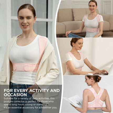 Muguras atbalsts stājas korekcijai, stājas korektors, regulējams, muguras augšdaļai, atbalsta atslēgas kaulu un mazina kakla, plecu un muguras augšdaļas sāpes (S/M)