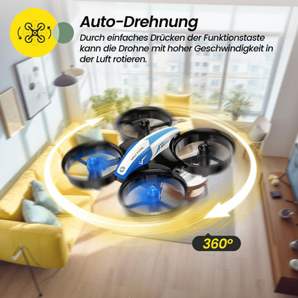Holy Stone HS210 mini drons bērniem, RC kvadrokoptera nano drons ar 3 baterijām, 21 min. Ilgs lidojuma laiks, automātiska augstuma noturēšana, 360° rotācija, bezgalvas režīms, iedarbināšana ar vienu taustiņu, dāvana iesācējiem telpās, zila, C0
