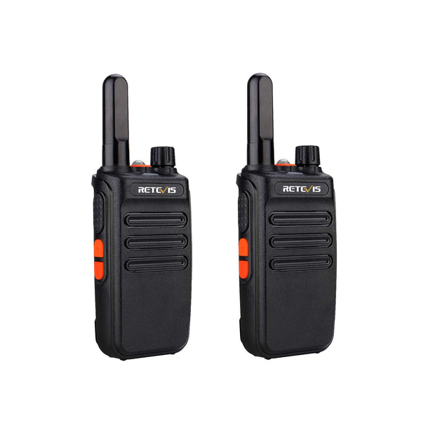 Retevis RB635 divvirzienu rācija ar lukturīti, PMR446 bezlicencēts radio, liela darbības rādiusa, mini divvirzienu rāciju komplekts ar USB kabeli, rācijas ar VOX ģimenes pastaigām, kempingam (melns, 2 iepakojumi)