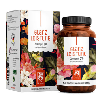 NATURTREU® Glanzleistung - koenzīma Q10 kapsulas ar lielu devu 200 mg vienā kapsulā - 90 vegānas kapsulas 3 mēnešiem - tīrs ubikinons no augu fermentācijas