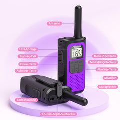 AWANFI uzlādējama rācija ar 1200mAh akumulatoru, rācija pieaugušajiem un bērniem, 16 kanālu divvirzienu radio komplekts, rācija kempingam