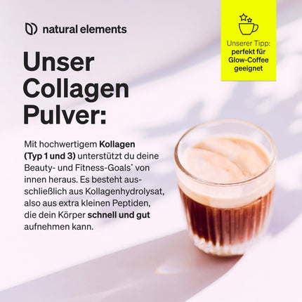 Kolagēna pulveris 500 g – kolagēna hidrolizāta peptīdi – 1. un 3. tipa kolagēns – ideāla šķīdība, dabīga garša bez aromatizētājiem – laboratorijā pārbaudīts un ražots Vācijā