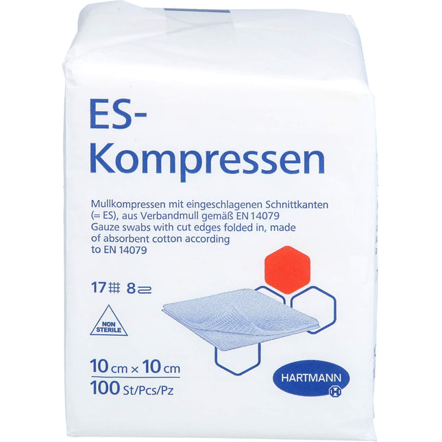 ES-KOMPRESSES nesterilās 10x10 cm 8 slāņu 100 gab.