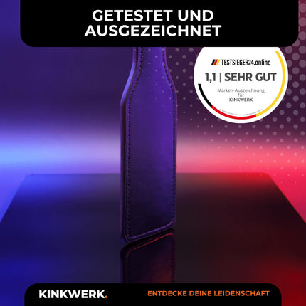 KINKWERK pēršanas airis, kas izgatavots no augstas kvalitātes sintētiskās ādas | Intensīva stimulācija vīriešiem un sievietēm | Ergonomisks ar plaukstas siksniņu | Daudzpusīgs spēlēm un veiktspējai