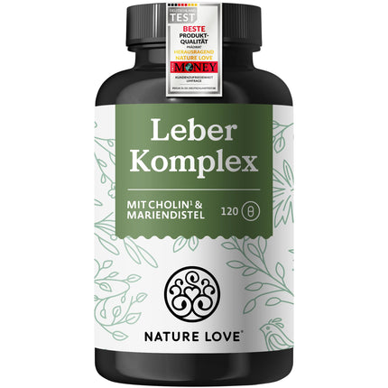 NATURE LOVE® Aknu komplekss - 120 kapsulas - ar mārdadzi, holīnu, artišoku ekstraktu, kurkumu un cinku - Augsta deva, vegāns, laboratorijā pārbaudīts un ražots Vācijā