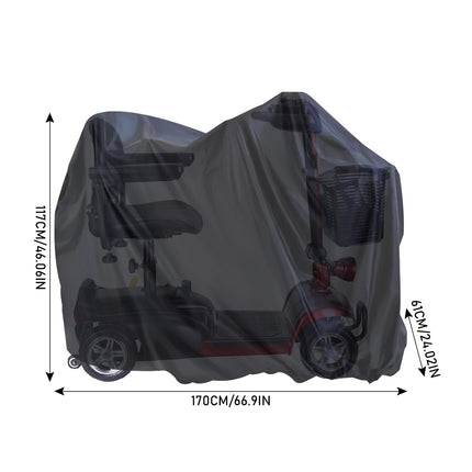MaxAwe 170x 61x117cm mobilitātes skrejriteņa pārsegs, ūdensizturīgs mobilitātes skrejriteņa pārsegs, 420 Oxford pārsegs, izturīga mobilitātes skrejriteņa pārsegs ar elastīgu joslu invalīdu skrejriteņa aizsargapvalkam