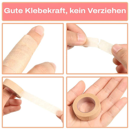 3M mikroporu lentes neausta plāksteris ādas krāsai ar uzklāšanas uzgaļiem no P-Beauty - medicīniskā līmlente skropstu pieaudzēšanai, ādas plāksteris hipoalerģisks, elpojošs, ūdensnecaurlaidīgs (1,25 cm x 9,14 m, 1 rullis)