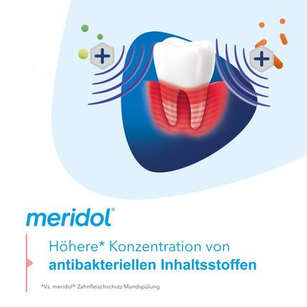 meridol mutes skalošanas līdzeklis Parodont Expert 400ml - antibakteriāla iedarbība, palīdz stiprināt smaganu izturību pret smaganu asiņošanas, periodontīta un smaganu recesijas cēloņiem