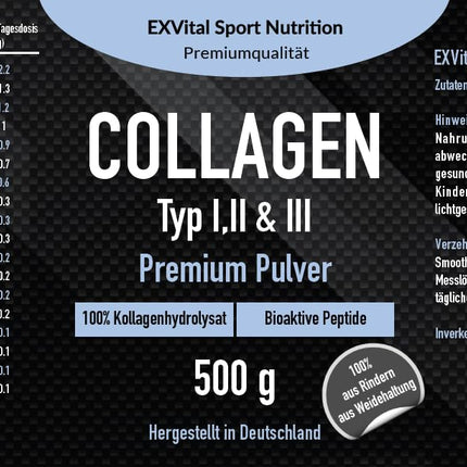 Kolagēna pulveris 500 grami - bioaktīvi kolagēna hidrolizāta peptīdi, proteīna pulveris - bezgaršīgs, 1., 2. un 3. tipa kolagēna dzēriens liftinga nolūkiem, augsta deva