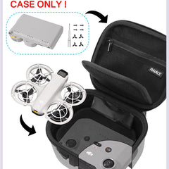 RAIACE cietā pārnēsāšanas soma, kas ir saderīga ar DJI Neo Fly More Combo un aksesuāru somu. - Melns