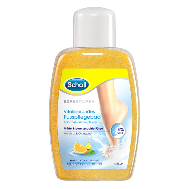 Scholl Vitalizing Foot Bath - pēdu kopšanas vanna ar dabīgiem sāls kristāliem un urīnvielu - vannas piedeva pēdu vannām - ar dezodoranta aktīvo sastāvdaļu - visiem ādas tipiem - 275 g