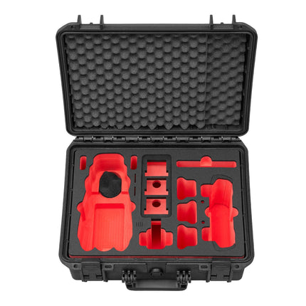 TomCase Travel Edition maciņš DJI Mavic 3 / Mavic 3 Pro / Mavic 3 Classic, DJI RC / RC Pro kontrolierim un daudziem piederumiem - akumulatora uzlāde maciņā, ūdensizturīgs āra maciņš IP67 (melns-sarkans)
