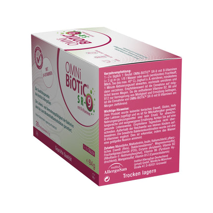 OMNi BiOTiC SR-9 ar B vitamīniem | 28 porcijas (84 g) | 9 baktēriju celmi | 15 miljardi baktēriju vienā dienas devā | Pulveris| Vegāns | Bez glutēna | Bez laktozes | Ikdienas lietošanai