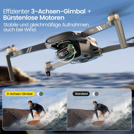 Holy Stone HS900 GPS drons ar 4K kameru pieaugušajiem, 3 asu bezkontaktu stabilizators, 48MP fotoattēli, 6 km pārraide, 30 minūšu lidojuma laiks, vizuālā izsekošana, QuickShots, kameras drons iesācējiem, svars zem 249 g C0