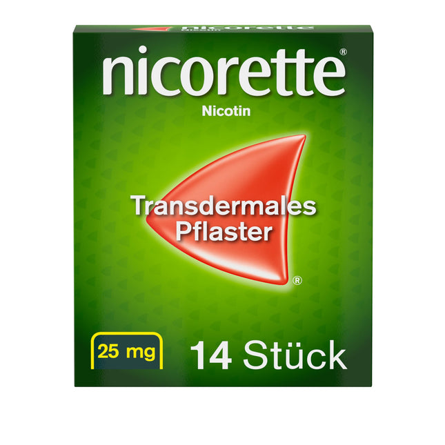 NICORETTE plāksteri ar 25 mg nikotīna – smēķēšanas atmešanai ar nikotīna plāksteriem – smēķēšanas atmešanas 1. fāzei, ja dienā izsmēķē vairāk nekā 20 cigaretes – 14 gab.
