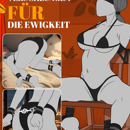 UTIMI BDSM Bondage set Bettfesseln - Sex Spielzeug mit Seil Augenbide Handschellen Fußfesseln Bett Set Fesseln Sexspielzeug Erotik Fesselset für Liebhaber Extreme Anfänger und erfahrene Paare,Schwarz
